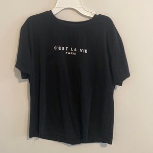Black “C’est La Vie Paris” T-Shirt